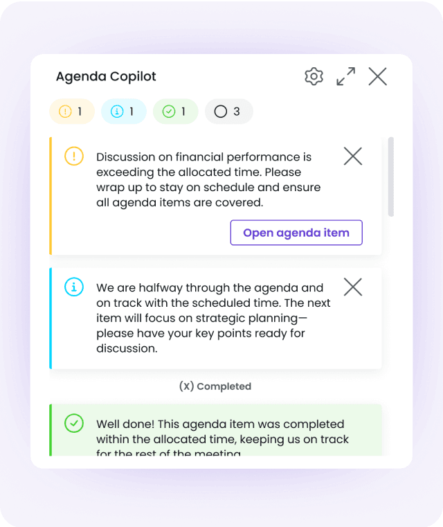 AI agendas for productive meetings